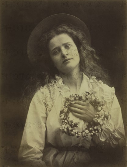 Queen of the May, 1875. Julia Margaret Cameron (British, 1815-1879). Albumen print from wet collodion negative; image: 34.9 x 26.6 cm (13 3/4 x 10 1/2 in.); matted: 66 x 55.9 cm (26 x 22 in.)