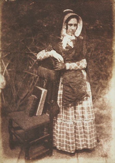 Unknown Woman, c. 1844. David Octavius Hill (British, 1802-1870), and Robert Adamson (British, 1821-1848). Salted paper print from calotype negative; image: 20.3 x 14.5 cm (8 x 5 11/16 in.); matted: 45.7 x 35.6 cm (18 x 14 in.)