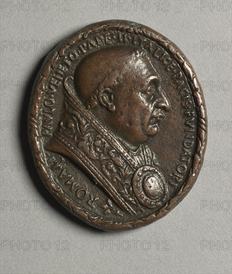 Portrait of Pope Paul II Barbo (obverse) and (reverse), c. 1468. Cristoforo di Geremia (Italian, active 1456-76). Bronze; overall: 4.2 x 3.7 cm (1 5/8 x 1 7/16 in.).