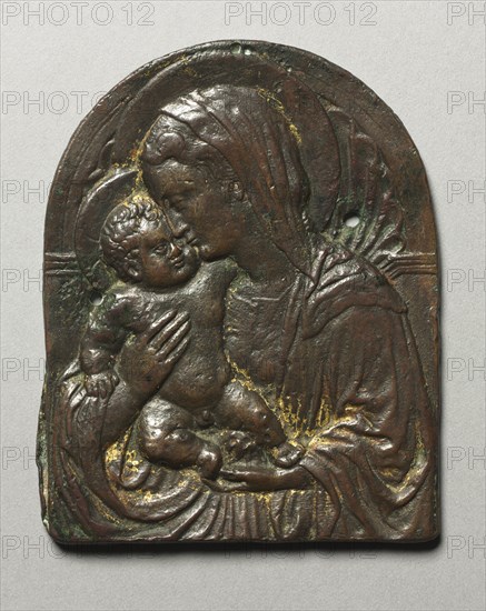 Virgin and Child, c. 1440. Circle of Donatello (Italian, c. 1386-1466). Bronze with traces of gilding; overall: 9.5 x 7.6 cm (3 3/4 x 3 in.).