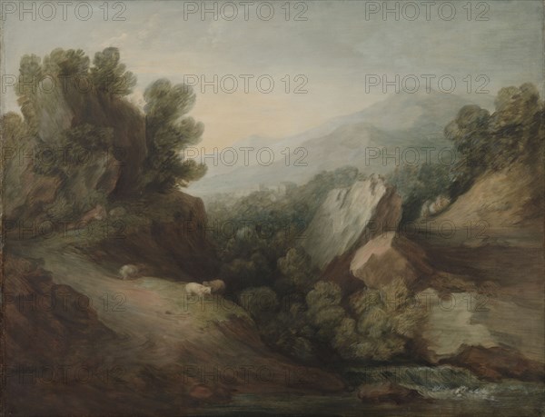 Rocky, Wooded Landscape with a Dell and Weir, c. 1782-1783. Thomas Gainsborough (British, 1727-1788). Oil on canvas; framed: 89.5 x 110 x 8 cm (35 1/4 x 43 5/16 x 3 1/8 in.); unframed: 70.5 x 91 cm (27 3/4 x 35 13/16 in.).