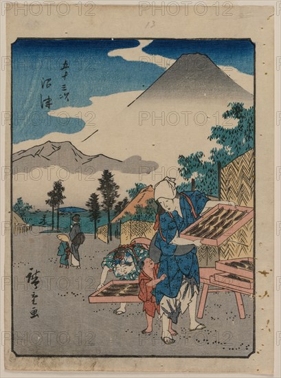 The Fifty-Three Stations of the Tokaido: Numazu, c. 1850. Ando Hiroshige (Japanese, 1797-1858). Color woodblock print; sheet: 22.1 x 16.9 cm (8 11/16 x 6 5/8 in.).