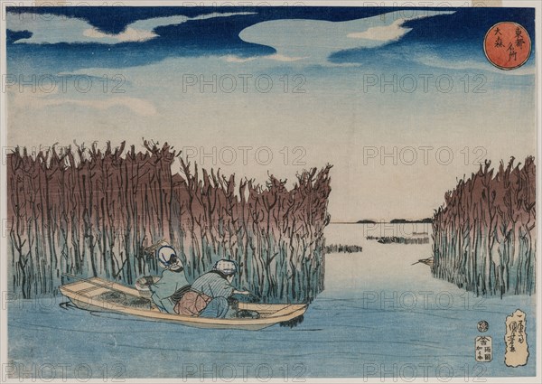 Omori, from the series Famous Places in the Eastern Capital, early 1830s. Utagawa Kuniyoshi (Japanese, 1797-1861). Color woodblock print; overall: 23.9 x 34.2 cm (9 7/16 x 13 7/16 in.).