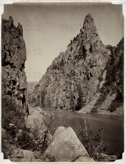 Currecanti Needle, Black Cañon of the Gunnison, before 1880. William Henry Jackson (American, 1843-1942). Albumen print from wet collodion negative; image: 53.3 x 41.2 cm (21 x 16 1/4 in.); matted: 71.1 x 55.9 cm (28 x 22 in.)