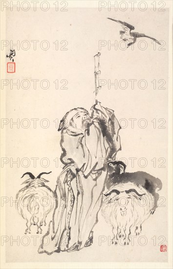 Su Wu the Shepherd, 1788. Min Zhen (Chinese, 1730-after 1788). Album leaf, ink on paper; sheet: 29 x 18.4 cm (11 7/16 x 7 1/4 in.).