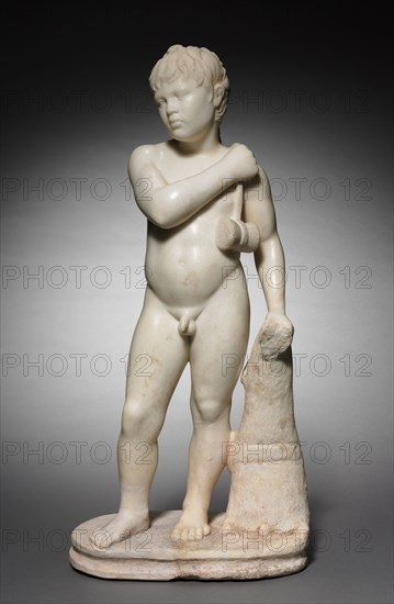 Youth with Jumping Weights, c. 40-70. Italy, Rome, mid-1st Century. Marble; overall: 84.5 x 39.1 cm (33 1/4 x 15 3/8 in.).