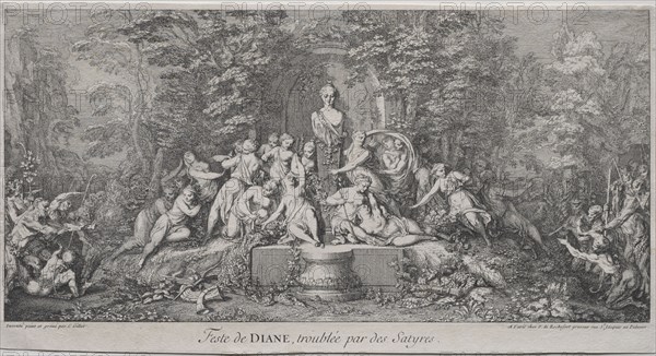 The Four Festivals:  Festival of Diana. Claude Gillot (French, 1673-1722). Etching and engraving