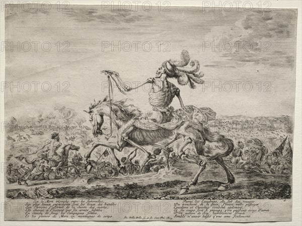 Death on the Battlefield, 1646-1647. Stefano Della Bella (Italian, 1610-1664). Etching