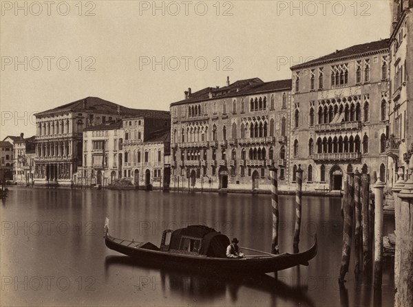 Untitled (Venetian Gondola), late 19th Century. Unidentified Photographer. Albumen print from wet collodion negative; image: 18.7 x 25.2 cm (7 3/8 x 9 15/16 in.); matted: 30.6 x 35.6 cm (12 1/16 x 14 in.)