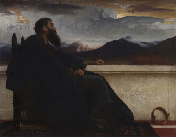 David:  "Oh, that I had wings like a Dove!  For then would I fly away, and be at rest." Psalm 55:6, 1865. Frederic Leighton (British, 1830-1896). Oil on fabric; framed: 125 x 152.4 x 4.5 cm (49 3/16 x 60 x 1 3/4 in.); unframed: 96.5 x 122.5 cm (38 x 48 1/4 in.).