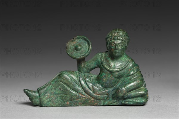 Vessel Ornament of Banqueter, probably 400-375 BC. Italy, Etruscan, early 4th Century BC. Bronze; overall: 2 cm (13/16 in.).