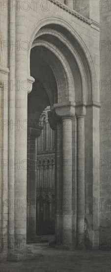 Ely Cathedral, Nave, Southwest Corner, c. 1899. Frederick H. Evans (British, 1853-1943). Platinum print; image: 18.8 x 7.8 cm (7 3/8 x 3 1/16 in.); matted: 35.6 x 30.6 cm (14 x 12 1/16 in.)