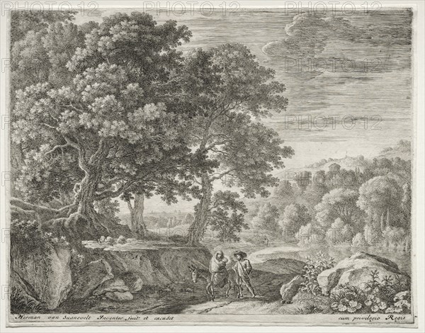 The Flight into Egypt: The Little Angels on the Hill, c. 1652-1654. Herman van Swanevelt (Dutch, c. 1600-1655). Etching and engraving