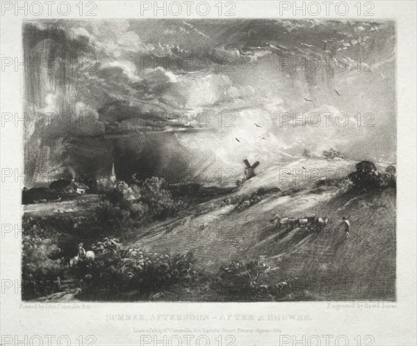 Various Subjects of Landscape, Characteristic of English Scenery from Pictures Painted by John Constable, R.A.:  Summer Afternoon - after a Shower, 1831. David Lucas (British, 1802-1881), after John Constable (British, 1776-1837). Mezzotint