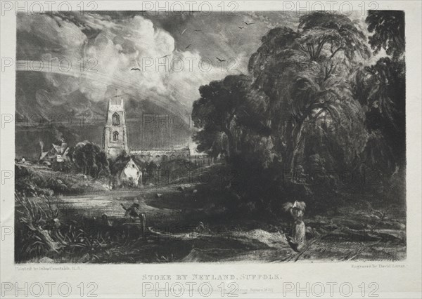 Various Subjects of Landscape, Characteristic of English Scenery from Pictures Painted by John Constable, R.A.:  Stoke by Neyland, Suffolk, 1830. David Lucas (British, 1802-1881), after John Constable (British, 1776-1837). Mezzotint