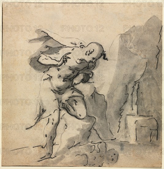 Narcissus, first half 1600s. Gabriel Weyer (German, 1576-1632). Brush and black ink and brush and gray wash over traces of black chalk; framing lines in pen and black ink; sheet: 15.3 x 15 cm (6 x 5 7/8 in.).
