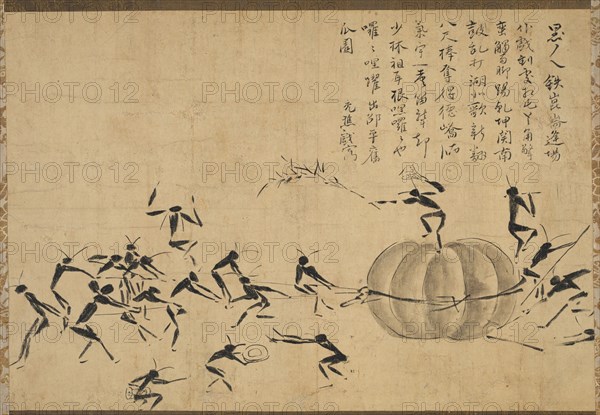 Festival of Insects, 1600s-1800s. Motsurin Joto (Japanese, d. 1492). Hanging scroll, ink on paper; image: 30.7 x 45 cm (12 1/16 x 17 11/16 in.); overall: 122.5 x 55.9 cm (48 1/4 x 22 in.).