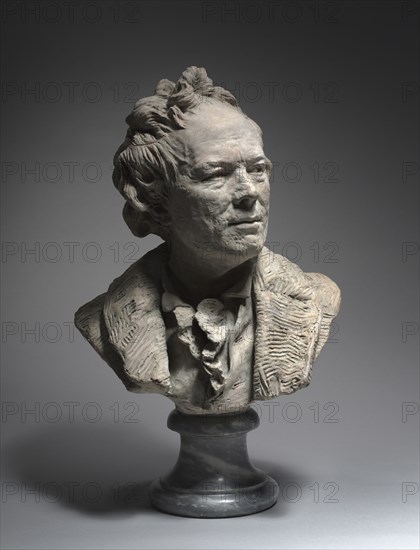 Portrait of Christoph Willibald Gluck, c. 1775. Jean-Antoine Houdon (French, 1741-1828). Terracotta; overall: 49.5 x 40 x 28.5 cm (19 1/2 x 15 3/4 x 11 1/4 in.); with base: 64 x 39.3 x 28.1 cm (25 3/16 x 15 1/2 x 11 1/16 in.).