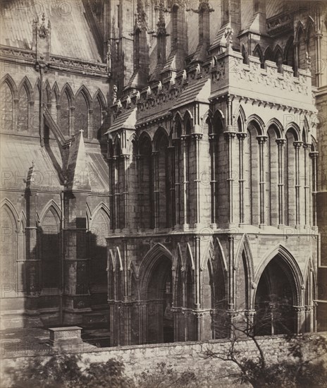 Lincoln Cathedral: The Galilee Porch, c. 1857. Roger Fenton (British, 1819-1869). Albumen print from wet collodion negative; image: 41.3 x 34.8 cm (16 1/4 x 13 11/16 in.); matted: 71.1 x 55.9 cm (28 x 22 in.)