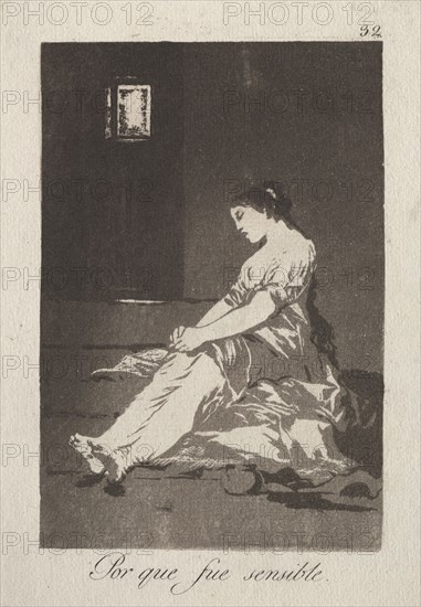 The Caprichos: Because She Was Susceptible, 1799. Francisco de Goya (Spanish, 1746-1828). Aquatint