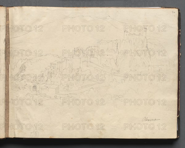 Album with Views of Rome and Surroundings, Landscape Studies, page 02a: "Olevano". Franz Johann Heinrich Nadorp (German, 1794-1876). Graphite;