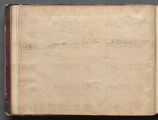 Album with Views of Rome and Surroundings, Landscape Studies, page 03b: Roman Panoramic Landscape. Franz Johann Heinrich Nadorp (German, 1794-1876). Graphite;