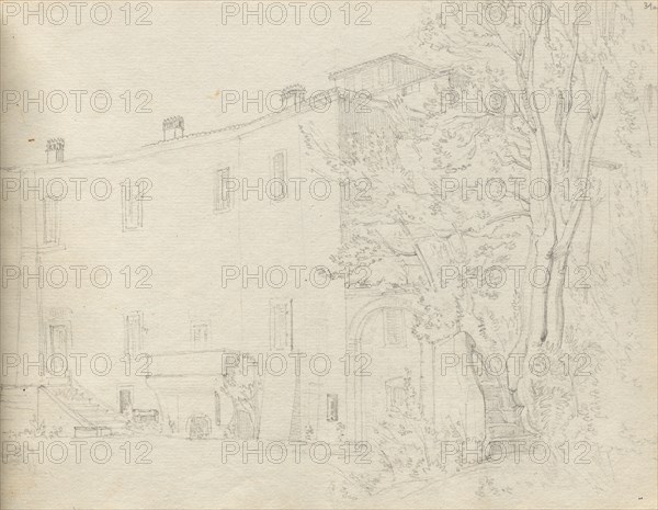 Album with Views of Rome and Surroundings, Landscape Studies, page 31a: Roman Archtectural Study. Franz Johann Heinrich Nadorp (German, 1794-1876). Graphite;