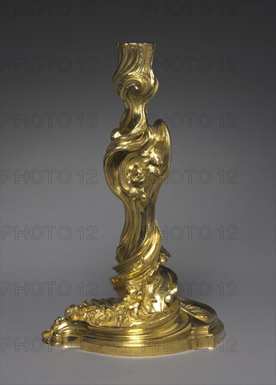 Candlestick, c. 1740. Juste-Aurèle Meissonnier (French, 1695-1750). Gilt metal; overall: 29.6 x 18.5 x 16.9 cm (11 5/8 x 7 5/16 x 6 5/8 in.).
