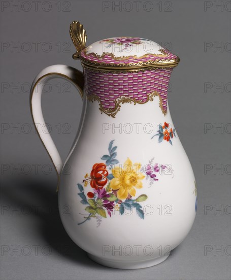 Ewer, c. 1765. Meissen Porcelain Factory (German). Porcelain with gilt metal mounts; overall: 20.5 x 15.5 x 12.3 cm (8 1/16 x 6 1/8 x 4 13/16 in.).