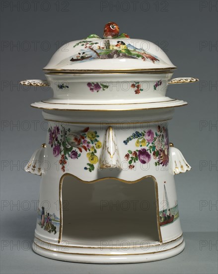 Food Warmer (Veilleuse), c. 1758-1760. Nymphenburg Porcelain Factory (German, founded 1747), probably by Georg Christoph Lindemann (German). Porcelain; overall: 23 x 18.2 x 19.6 cm (9 1/16 x 7 3/16 x 7 11/16 in.).