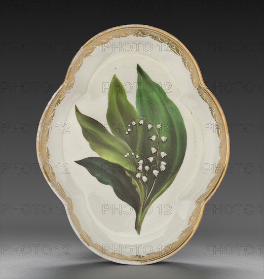 Quatrelobed Dish from Dessert Service: Lily of the Valley, c. 1800. Derby (Crown Derby Period) (British). Porcelain; overall: 4.2 x 25.6 x 20.7 cm (1 5/8 x 10 1/16 x 8 1/8 in.).