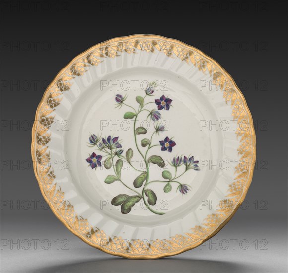 Plate from Dessert Service: Venus Looking Glass, c. 1800. Derby (Crown Derby Period) (British). Porcelain; diameter: 23.5 cm (9 1/4 in.).