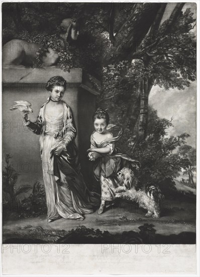 The Ladies Amabel and Mary Jemima Yorke, c. 1761. Edward Fisher (British, 1722-1785), after Joshua Reynolds (British, 1723-1792). Mezzotint; image: 41.7 x 36.3 cm (16 7/16 x 14 5/16 in.)