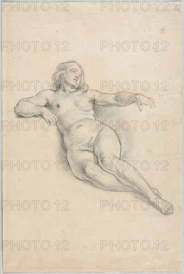 Reclining Female Nude (recto); Various Sketches of Figures and Plants (verso), 19th century. Anonymous. Graphite, with stylus and traces of red gouache(?); sheet: 33.8 x 22.6 cm (13 5/16 x 8 7/8 in.).