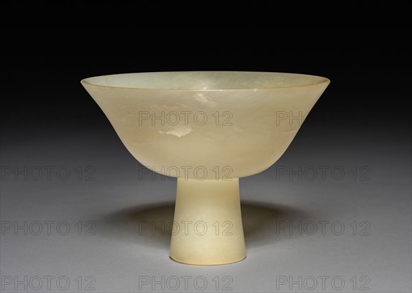 Stem Cup, 1368-1644. China, Ming dynasty (1368-1644). White jade; diameter: 14.2 cm (5 9/16 in.); overall: 10.4 cm (4 1/8 in.).