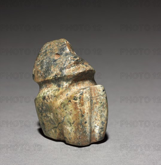 Seated Figure, 100 BC - 300. Mexico, Guerrero, Mezcala. Serpentine; overall: 7.5 x 4.4 x 5.5 cm (2 15/16 x 1 3/4 x 2 3/16 in.).