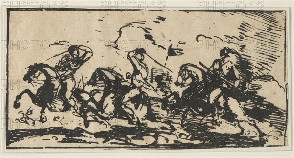 Cavalry Battle, c. 1803. Anonymous. Lithograph