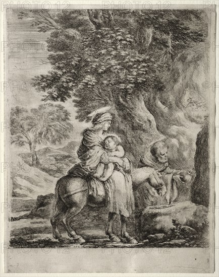 Flight into Egypt. Stefano Della Bella (Italian, 1610-1664). Etching