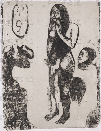 Eve, 1898-1899. Paul Gauguin (French, 1848-1903). Woodcut; sheet: 27 x 20.5 cm (10 5/8 x 8 1/16 in.)