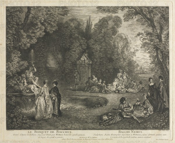Le Bosquet de Bacchus, 1727. Charles-Nicolas Cochin (French, 1715-1790), after Jean Antoine Watteau (French, 1684-1721). Etching
