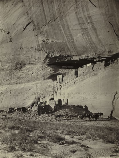 Ruins of Cliff Dwellings, Cañon de Chelly, Arizona, c. 1879-1881. John K. Hillers (American, 1843-1925). Albumen print from wet collodion negative; image: 33.2 x 25 cm (13 1/16 x 9 13/16 in.); matted: 61 x 50.8 cm (24 x 20 in.)