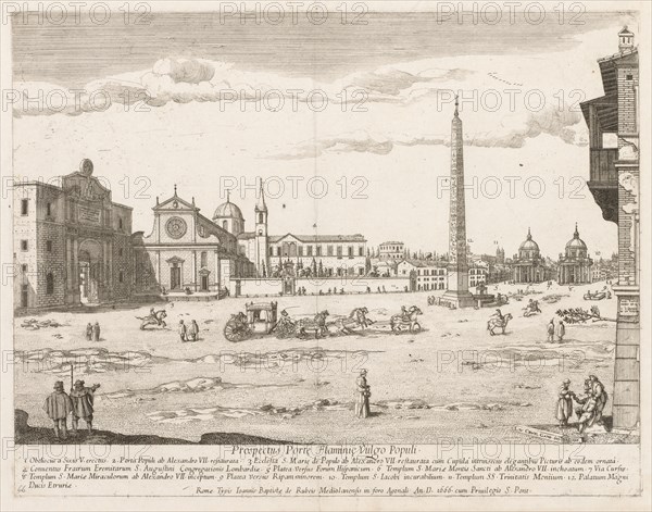 Piazza del Popolo from "Prospectus Locurum Urbis Romae Insign[ium]