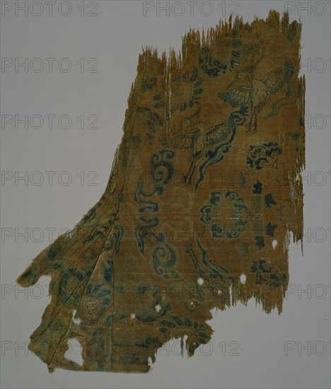 Fragments from a Garment , 900s. China, Lao dynasty (907-1125), 10th century. Weft-faced compound twill, silk; overall: 138 x 133 cm (54 5/16 x 52 3/8 in.); second section: 37.1 x 46.6 cm (14 5/8 x 18 3/8 in.).