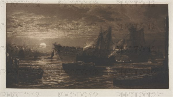 Breaking Up of the Agamemon, No. 11, 1880 and later. Francis Seymour Haden (British, 1818-1910). Etching and mezzotint