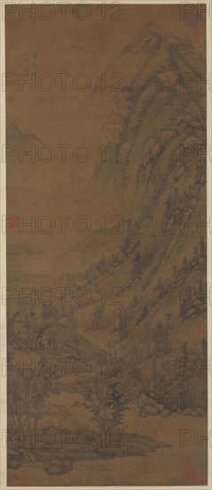 Summer Mountains (after Dong Yuan [active about ad 937-975]), 1290-1354. Attributed to Huang Gongwang (Chinese, 1269-1354). Hanging scroll, ink and slight color on silk; image: 131.7 x 55.6 cm (51 7/8 x 21 7/8 in.); overall: 257.4 x 71.2 cm (101 5/16 x 28 1/16 in.).