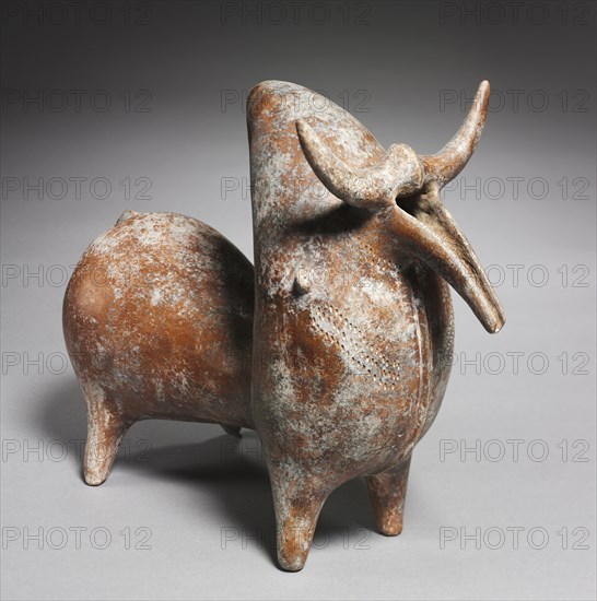 Spouted Zebu Vessel, c. 1000 BC. Marlik, Iran, c. 1000 BC. Earthenware, burnished; overall: 25.7 x 14.4 x 32.1 cm (10 1/8 x 5 11/16 x 12 5/8 in.).