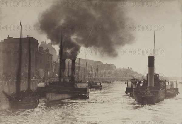 Untitled (Harbor Scene), c. 1880. Frank Meadow Sutcliffe (British, 1853-1941). Albumen print from wet collodion negative; image: 14.2 x 20.5 cm (5 9/16 x 8 1/16 in.); matted: 40.6 x 50.8 cm (16 x 20 in.)