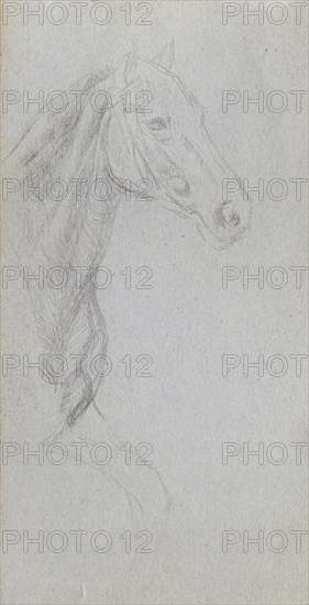 Sketchbook, page 07: Study of a Horse. Ernest Meissonier (French, 1815-1891). Graphite