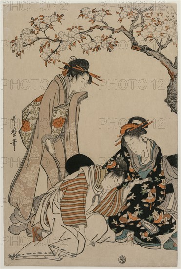 Parody of an Imperial Carriage Scene, c. 1798. Kitagawa Utamaro (Japanese, 1753?-1806). Color woodblock print; sheet: 38.5 x 25.5 cm (15 3/16 x 10 1/16 in.).