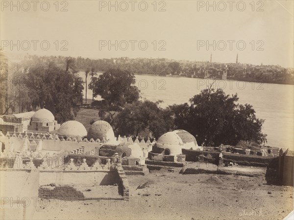 Asyut, View from the Mountain, c. 1870s -1880. Antonio Beato (British, c. 1825-1903). Albumen print from wet collodion negative; image: 20.1 x 25.9 cm (7 15/16 x 10 3/16 in.); matted: 40.6 x 50.8 cm (16 x 20 in.)